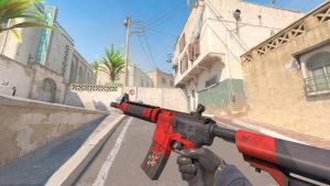 Red M4A4 skin in Counter-Strike 2.