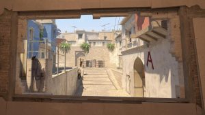 Window on Mirage map in Counter-Strike 2.