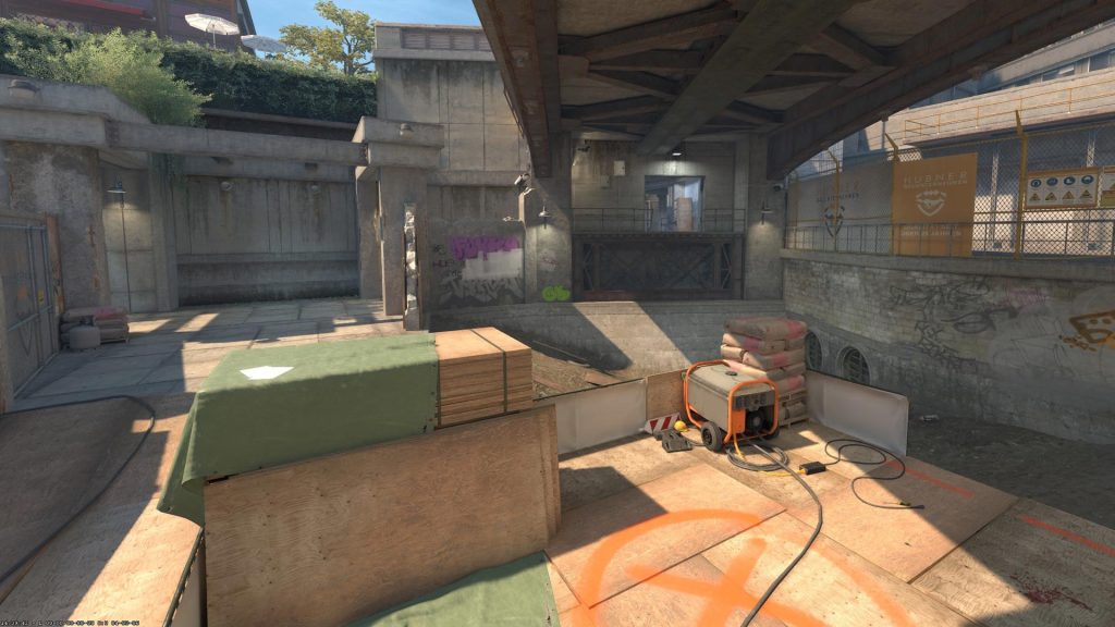 A site on the Overpass map in Counter-Strike 2