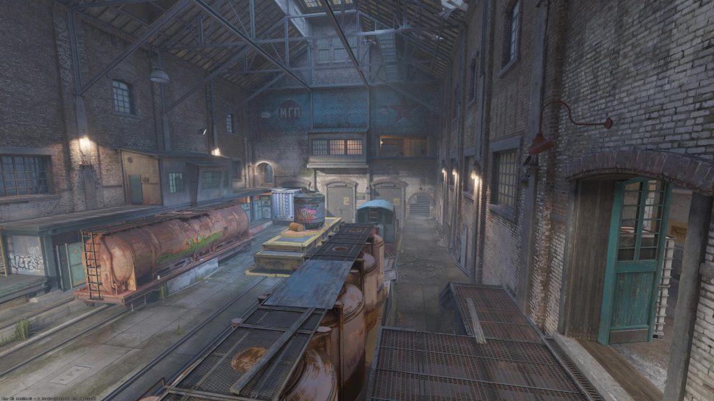 Trainyard/B site on the map Train in Counter-Strike 2.