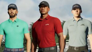 max homa, tiger woods, and matt fitzpatrick in pga tour 2k25