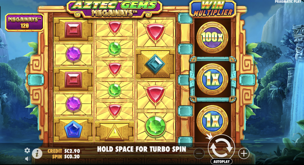 Screenshot of Aztec Gems Megaways Slot