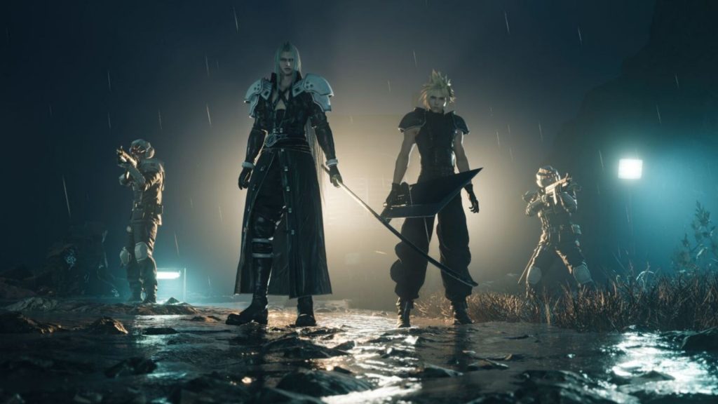 final fantasy 7 rebirth's cloud and sephiroth standing together