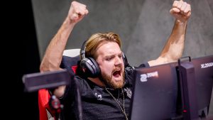 Nikola "⁠NiKo⁠" Kovač celebrates on stage at PGL Copenhagen CS2 Major 2024.