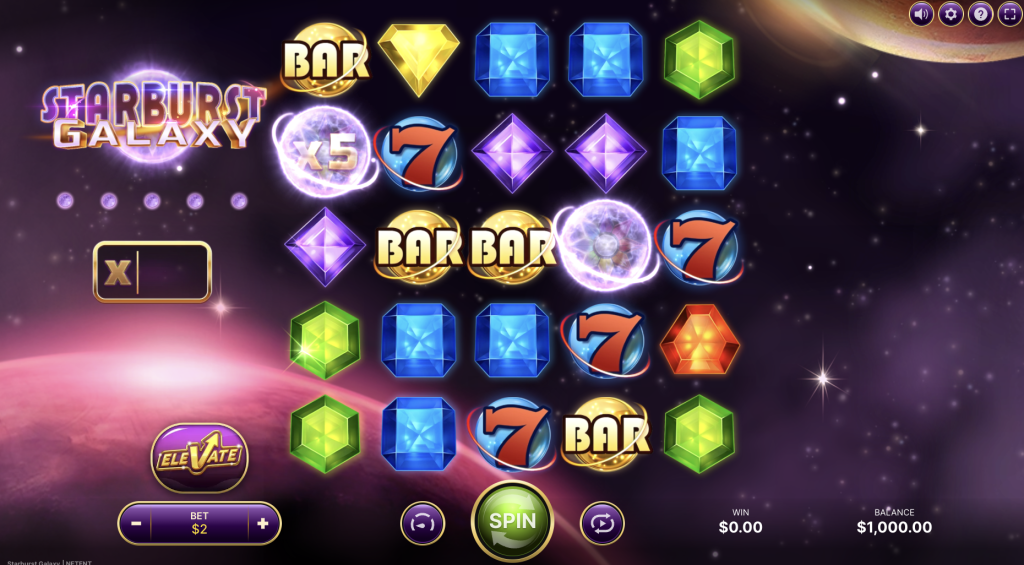 Screenshot of Starburst Galaxy Slot