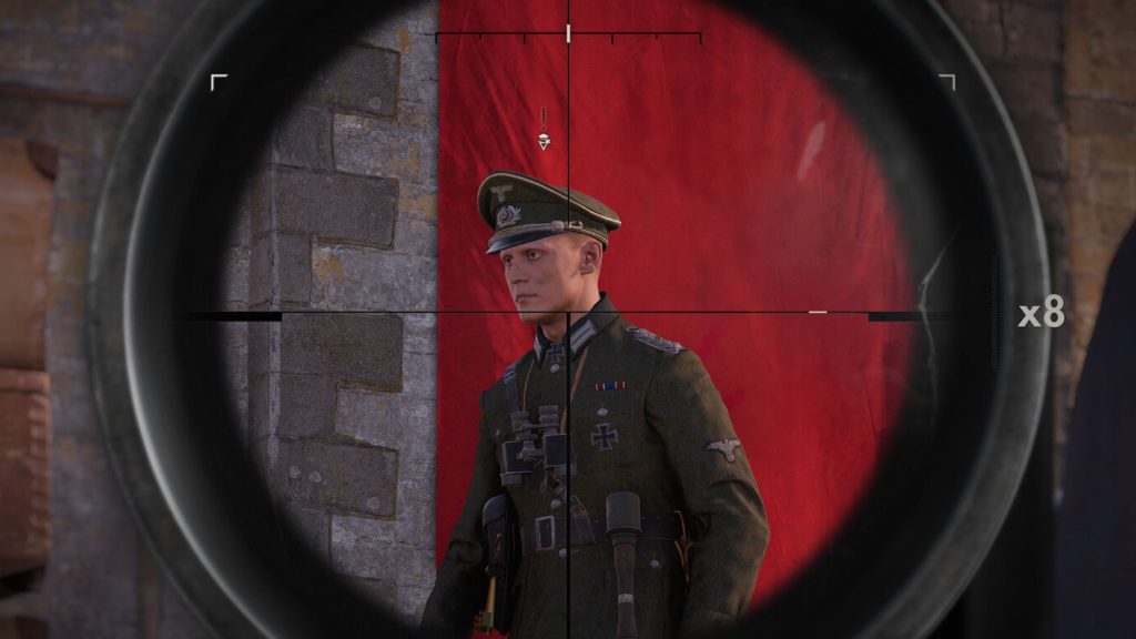 aiming at enemy in sniper elite resistance