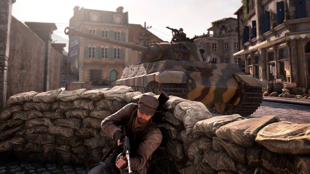 taking cover from a tank in sniper elite resistance