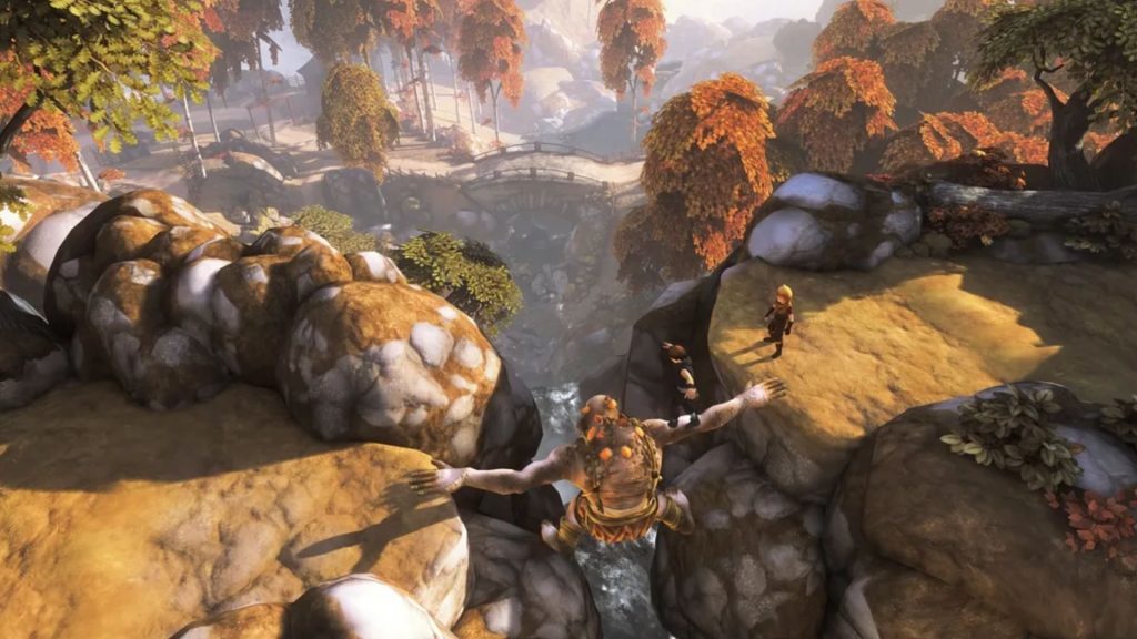 brothers crossing bridge in tale of two sons