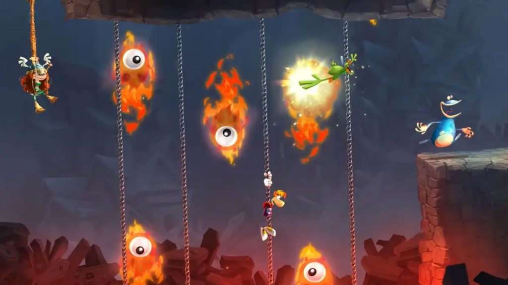 jumping across chains in rayman legends