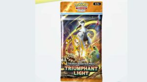 triumphant light booster pack design in pokemon tcg pocket