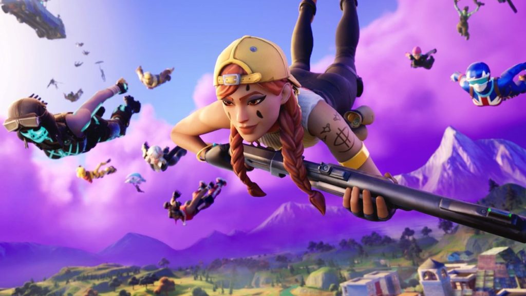 fortnite character dropping into map