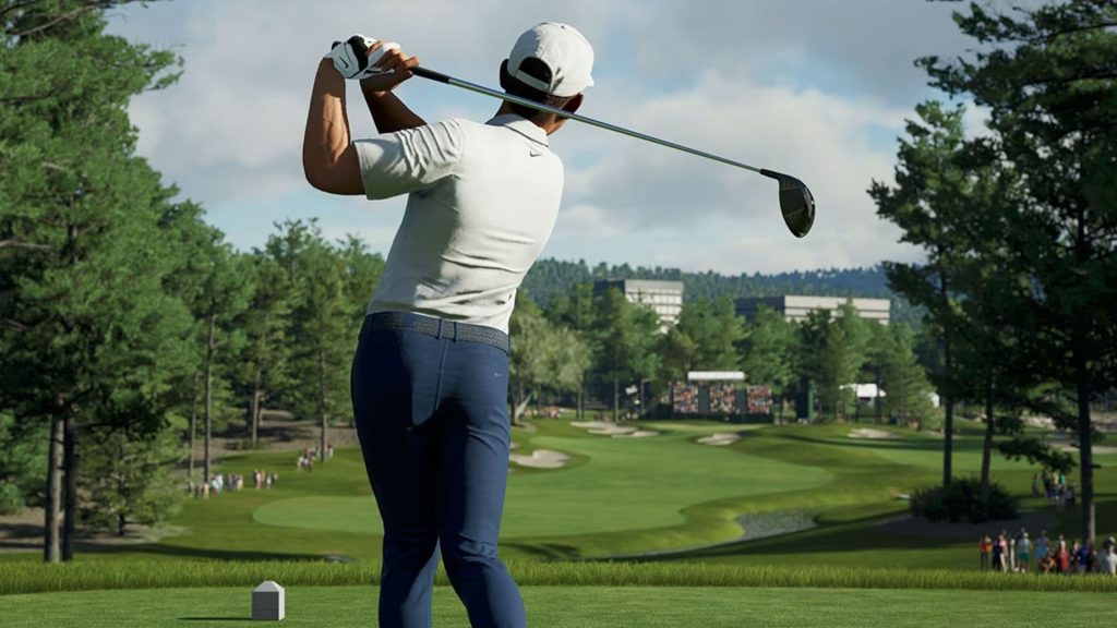 hitting a tee shot in pga tour 2k25