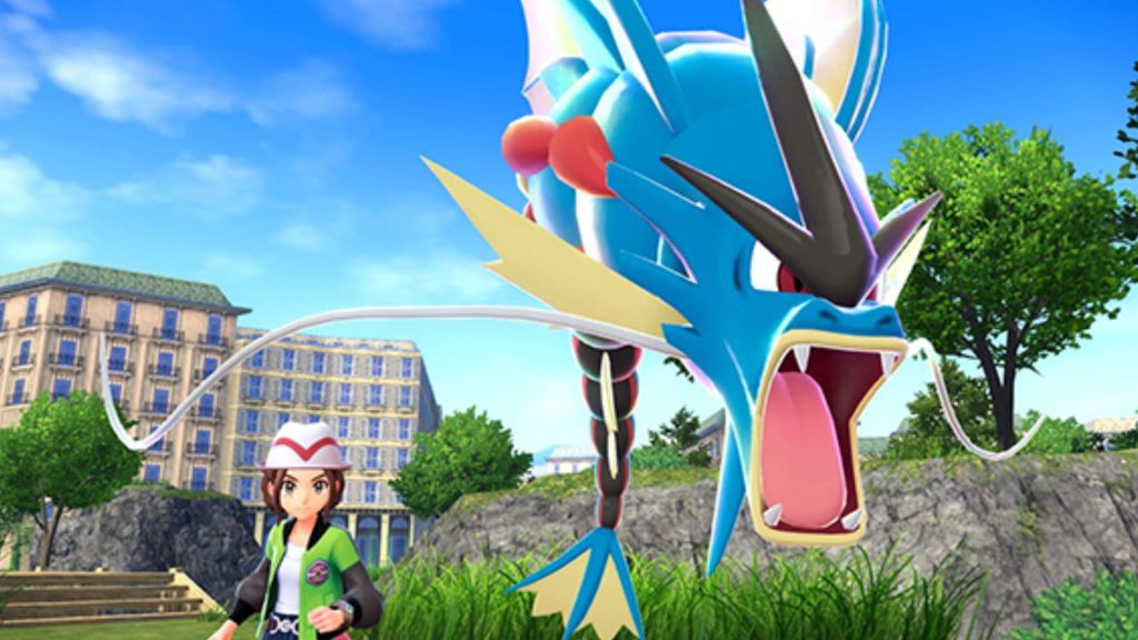 trainer with gyarados in pokemon legend z-a