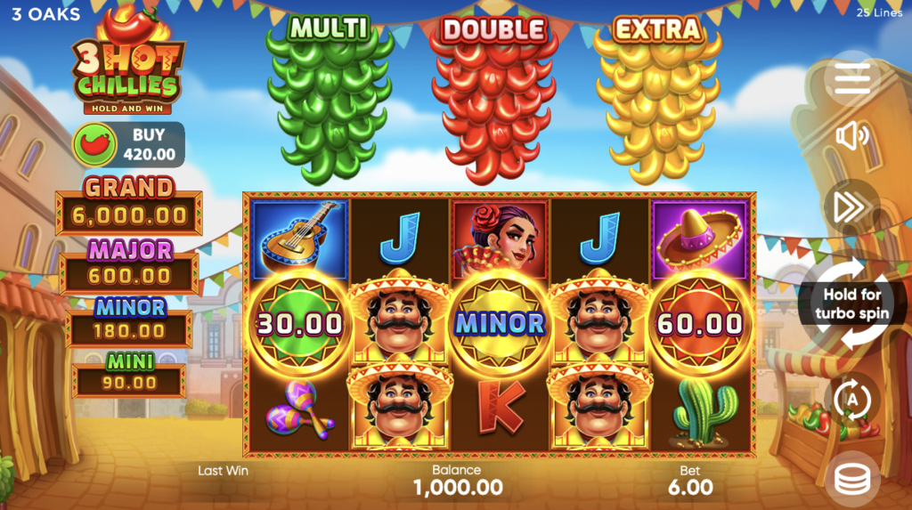 Screenshot of 3 Hot Chillies Slot