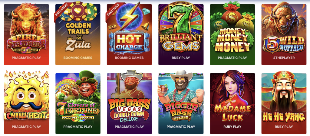 Screenshot of Zula Casino slots