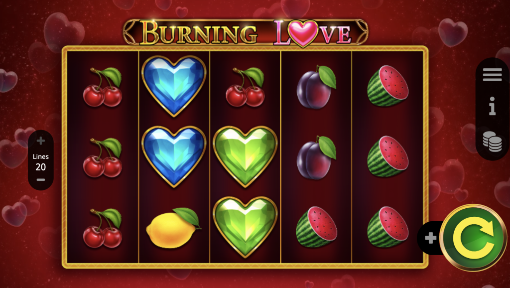 Screenshot of Burning Love slot