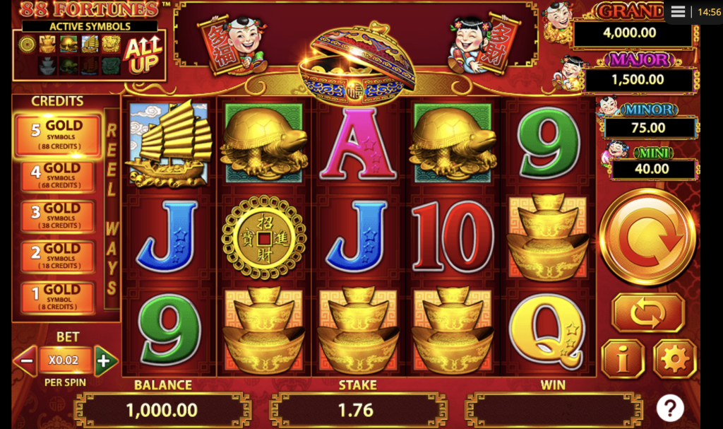 screenshot of 88 Fortunes slot