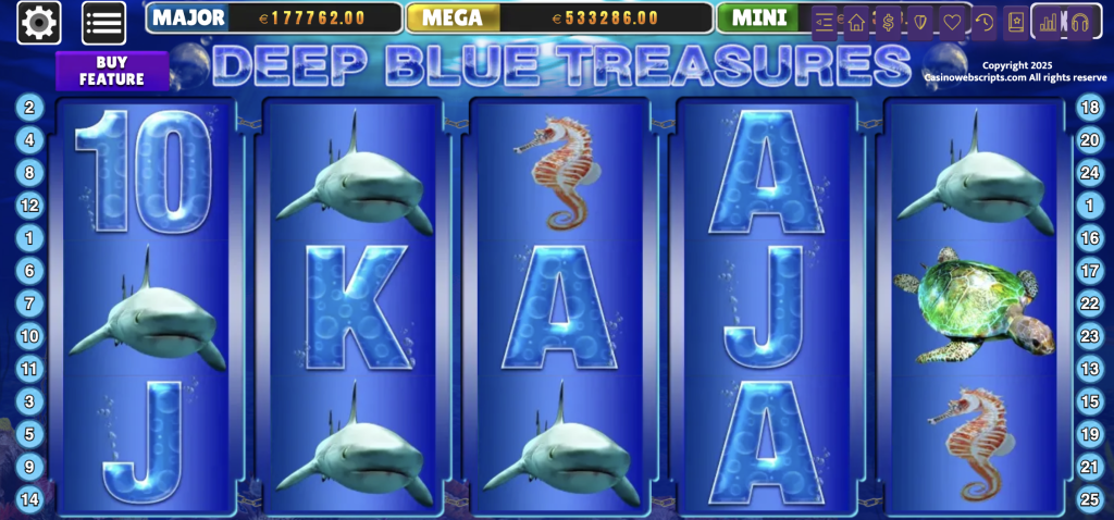 Screenshot of Deep Blue Treasures Slot