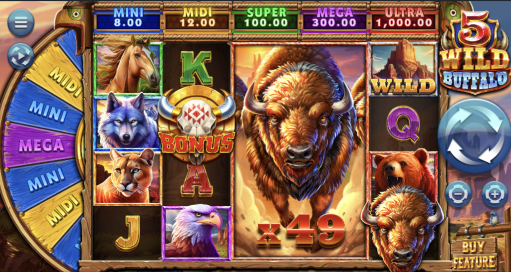 Screenshot of 5 wild buffalo slot