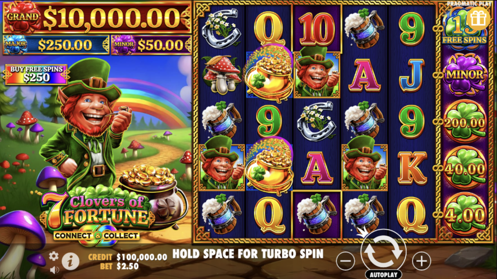 Screenshot of 7 Clovers of Fortune slot