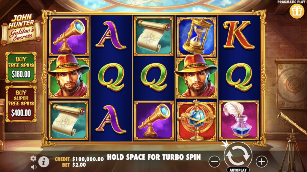 John Hunter and Galileo's Secret slot