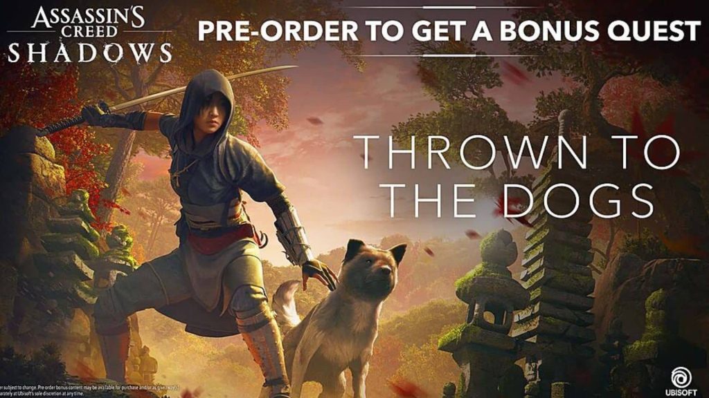 pre-order bonus advert for assassin's creed shadows