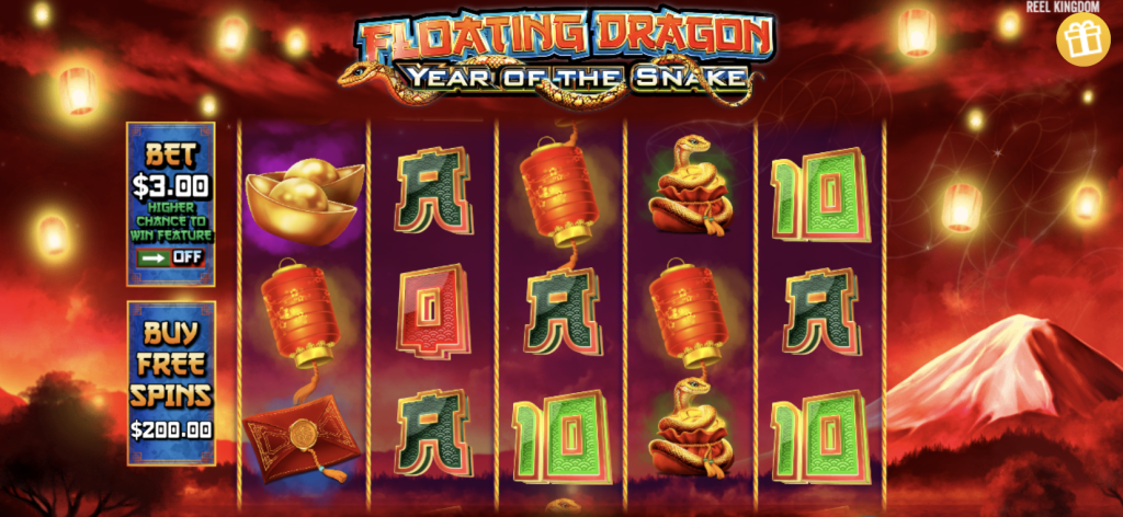 Screenshot of Floating Dragon Year of the Snake slot