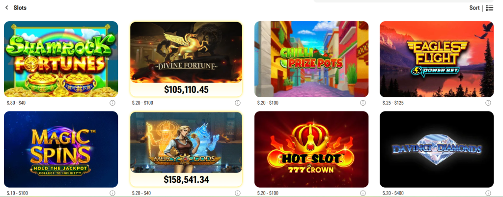 Screenshot of online slots at Caesars Palace Online Casino