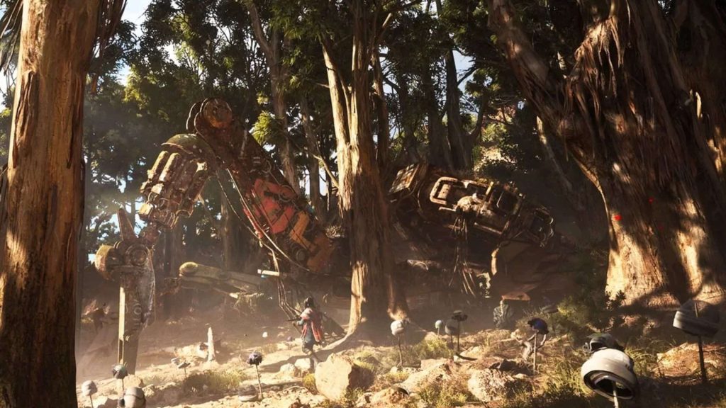 giant robot enemies in arc raiders forest