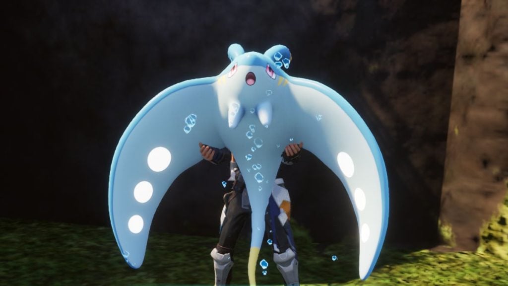 A player in Palworld with a Celaray captured with a Fishing Rod.