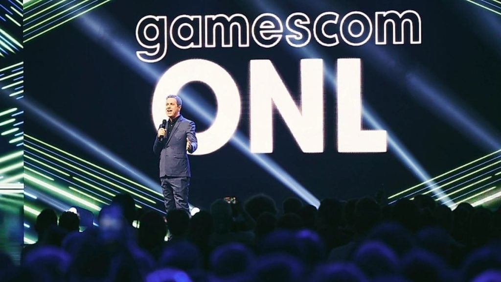 Geoff Keighley on stage for Gamescom Opening Night Live