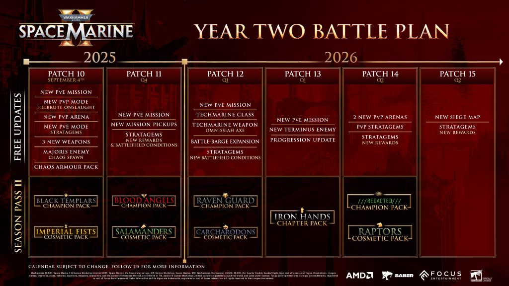 Space Marine 2 Year 2 Roadmap