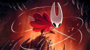 Horney getting into position to strike in Hollow Knight: Silksong.