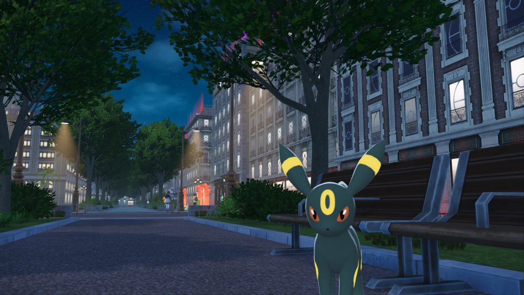 Umbreon at night time in Pokémon Legends: Z-A