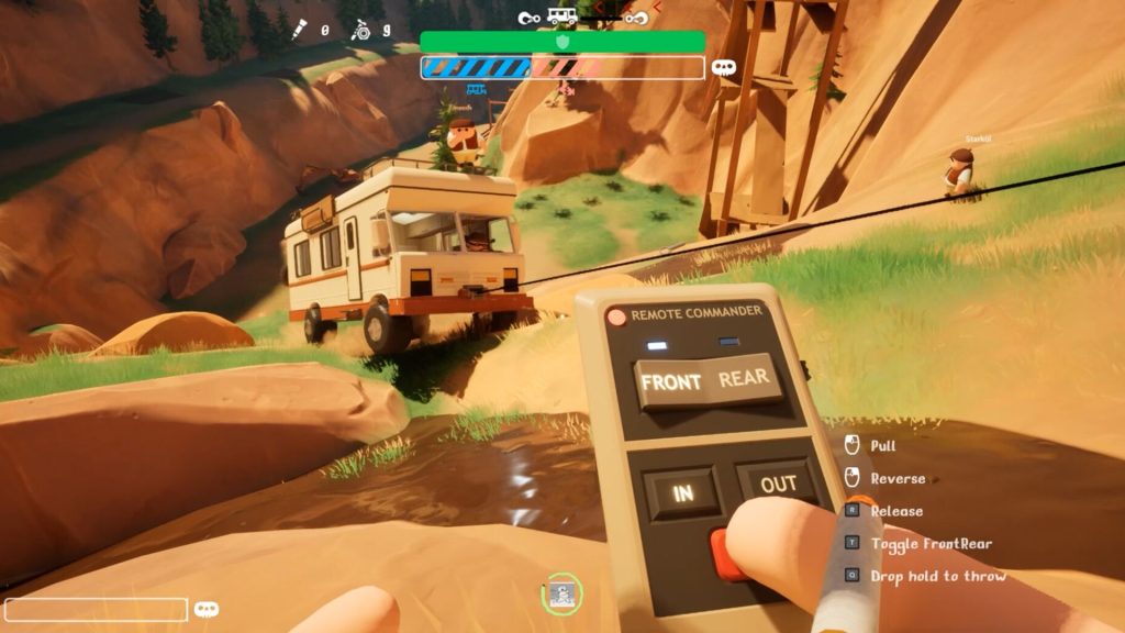 using device to raise vehicle in rv there yet
