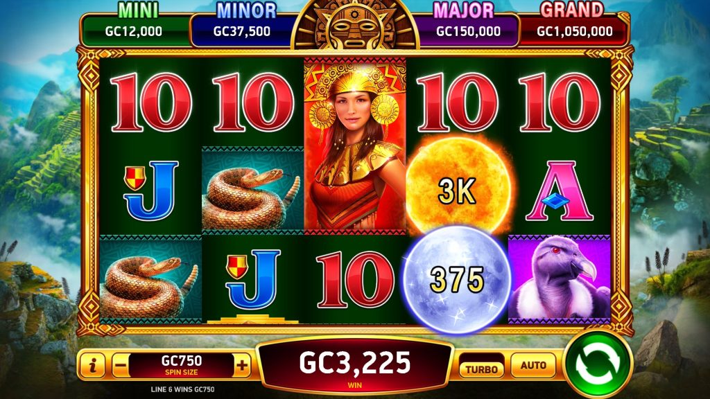 Dawn of the Incas slot featuring an Incan queen, golden treasures, and vibrant symbols inspired by ancient South American culture.