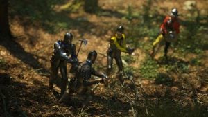 group of players fighting in half sword