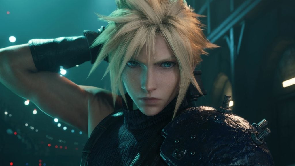 cloud pulling out sword in final fantasy 7 remake intergrade cutscene on xbox and Nintendo switch