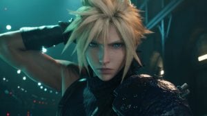 cloud pulling out sword in final fantasy 7 remake intergrade cutscene on xbox and Nintendo switch