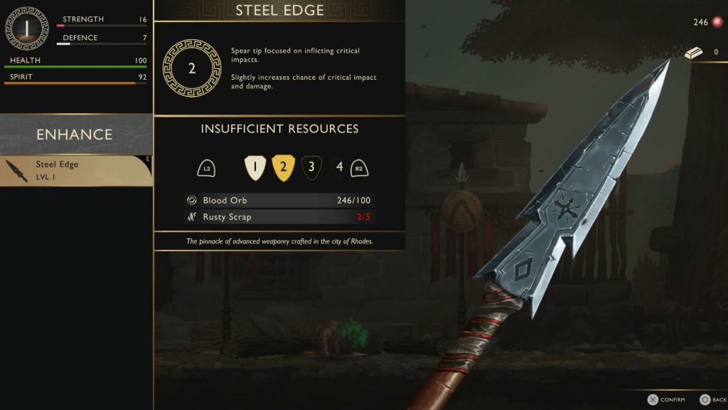 weapon menu in god of war sons of sparta