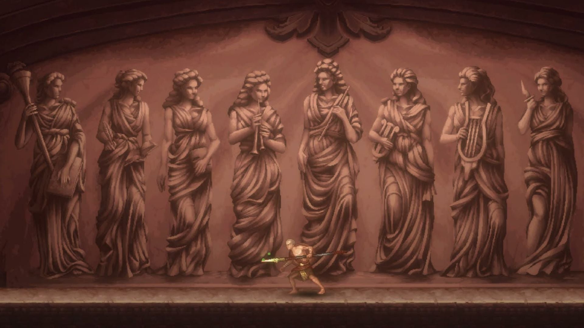 kratos in front of mural in god of war sons of sparta