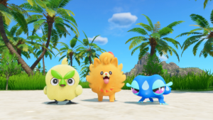 Gecqua, Pombon and Browt in Pokemon Winds and Waves