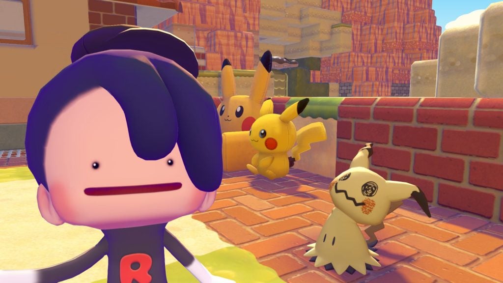 A player alongside Mimikyu in Pokopia