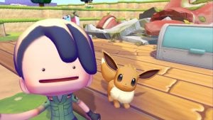 A player and Eevee in Pokemon Pokopia