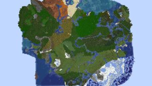 An aerial view of a Minecraft map