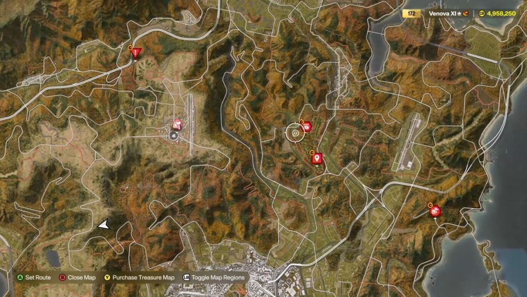 The location of a treasure chest in Forza Horizon 6