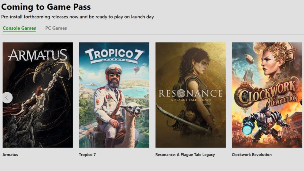 XBOX Game Pass Coming Soon