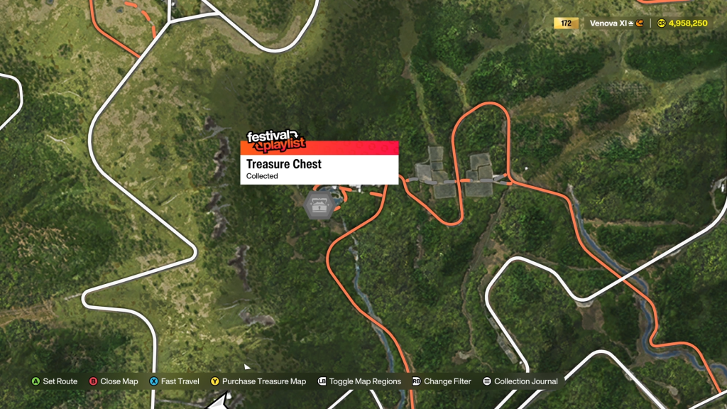 A map with treasure highlighted in Forza Horizon 6