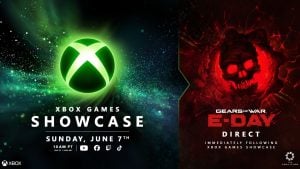 xbox games showcase 2026 and gears of war e-day logos