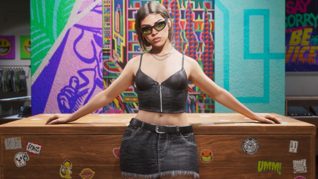 lucia posing in customizable clothes in gta 6